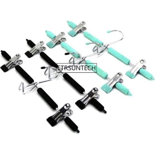 Metal Clothes Skirt Dress Blouse Hangers With Hooks Sponge Trousers Pants Clamp Hanger Rack Closet Organization