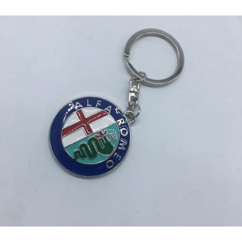 3D Metal Key chain Ring for ALFA ROMEO Keychain Key ring Mito 147 156 159 166 Giulietta Spider GT Car Logo emblem Badge