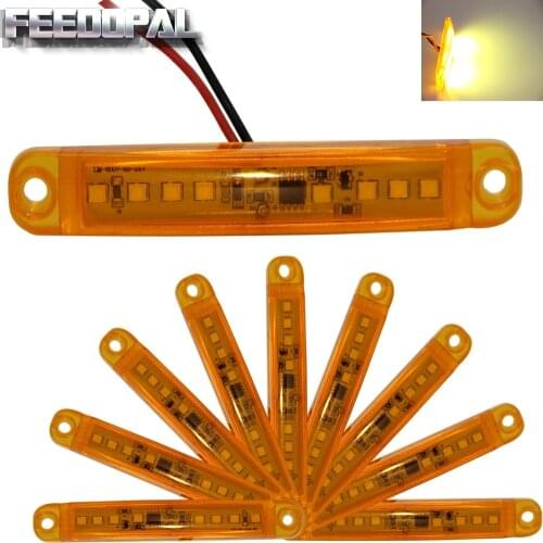 FEEDOPAL 10× Amber 9Led Flashing Strobe Lamp Indicator Signal Tail Lights Emergency Side Marker Grille Car Truck Trailer 12V