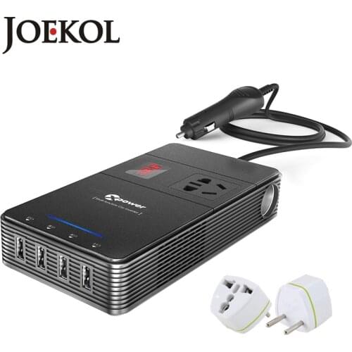 Multi-function 250W Power Inverter DC 12V To AC 230V Car Converter With 4-Port USB Charging Ports Auto Power Inverter Adapter
