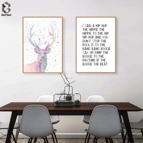 Magic Elk Modern Art Posters and Prints Nordic Motivation Quotes Wall Art Canvas Painting Picture For Living Room Home Decor