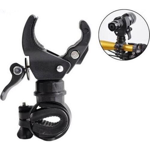 New Portable Cycling Bike Bicycle Light Lamp Stand Holder Rotation Grip LED Flashlight Torch Clamp Clip Mount Bracket Accessory