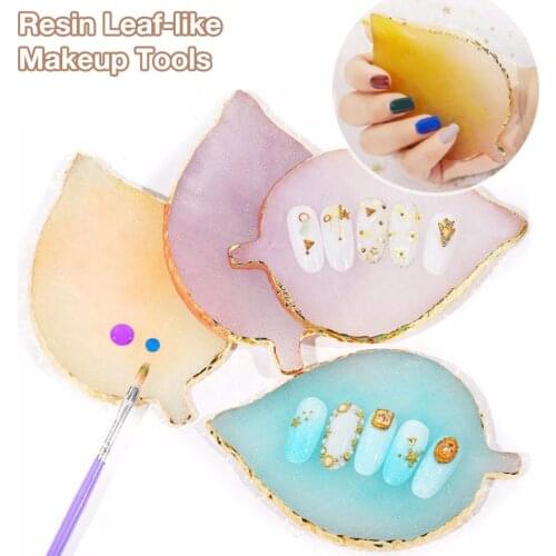 1 Pcs False Eyelash Extension Stand Pallet Pad Resin Leaf-like Lashes Glue Holder For Fake Eyelashes Extension Makeup Tools