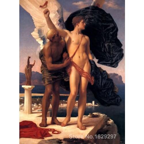 Portrait Woman painting Frederic Leighton Icarus and Daedalus handmade High quality