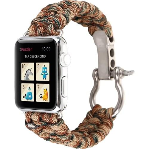 Watchband Nylon Loop Rope Belt Metal Buckle Watch Strap for Apple Watch Band 44mm 40mm 42mm 38mm Watch SE Series6 Wristband