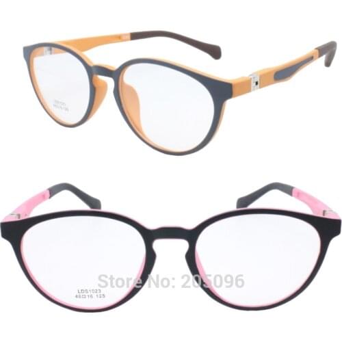 Retail sales 1023 wayframe bicolor 180 degrees flexible TR90 with silicone temple tips cute optical glasses frame for girl