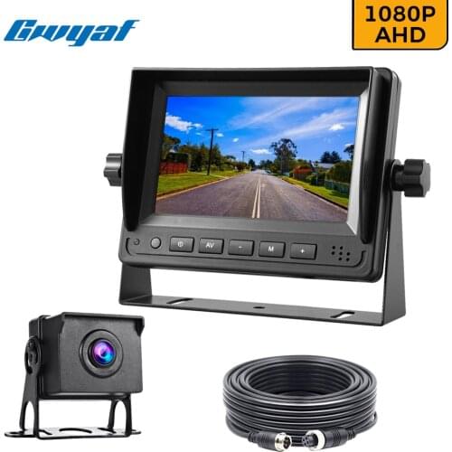 Gwyaf Vehicle AHD 1080P Backup Camera System kit with 5” Reversing Monitor and AHD Rear View Reverse Camera for RV Truck Bus Van