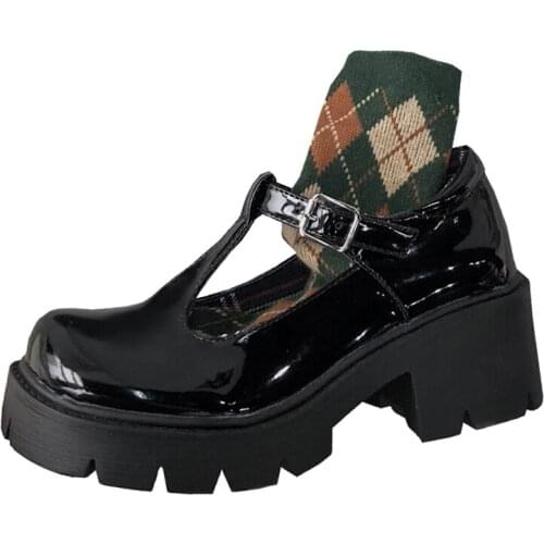 Mary Jane shoes woman 2021 new summer thick heel thick-soled waterproof platform college style vintage leather Pumps shoes women