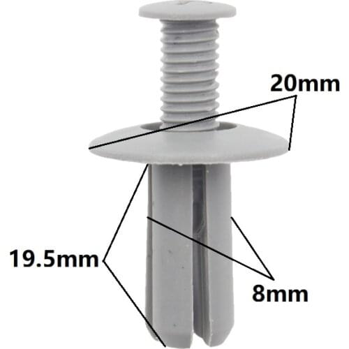 Universal Purpose Push Type 8mm Trim Panel Hood Fixed Expansion Retainer Fastener Rivet Plastic Screws