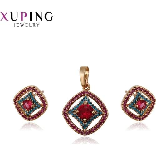 Xuping Elegant Noble Hollow Pattern Jewelry Sets Ethnic Style Jewelry for Women Christmas Day Gift 64207