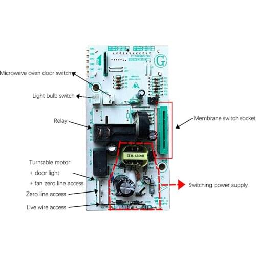 Replacement Motherboard for EMLCCE4-15-K Microwave Oven Computer Main Board Control Panel for EMLCCE4-20-K Microwave Oven Parts