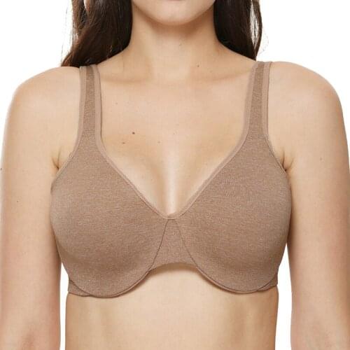 Plus Size Womens Smooth Seamless Minimizer Bra Full Coverage Underwire Non-padded Lingerie for Woman 34 36 38 40 42 44 D DD E F