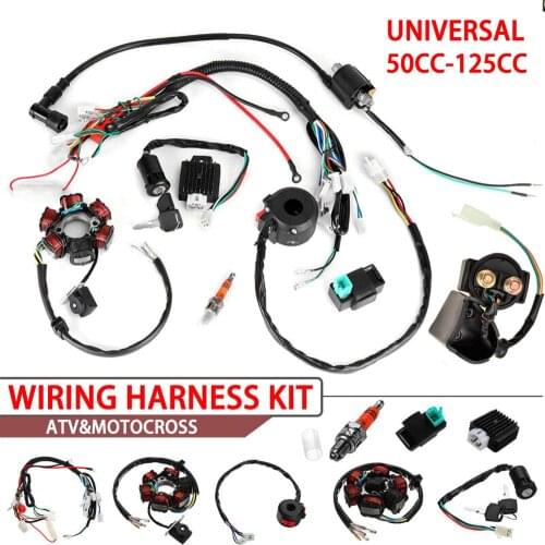 Quad Wire Harness Suitable For 50cc 70cc 90cc 110cc 125cc Chinese Electric Start designed for ATV electric start assembly Tools