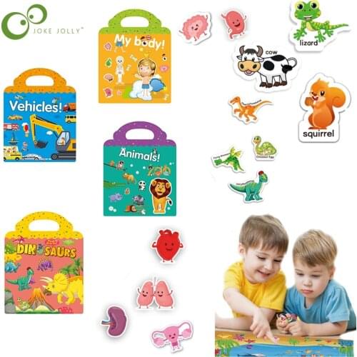 1 pcs Concentration DIY Dress Up Fun Body Animal Insect Ocean Children Scene Sticker Book Educational Toy Birthday Gift WYW
