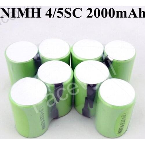 15pcs sub c 2000mah 4/5 sc nimh rechargeable battery 1.2v ni-mh pack bateria sc 4/5sc subc 1.2v nimh 5C discharge not ni-cd 4/5