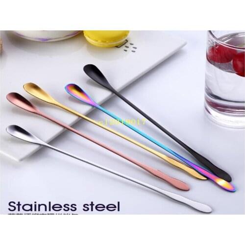 304 stainless steel long handle ice spoon stirring spoon gourd handle tableware creative coffee spoon