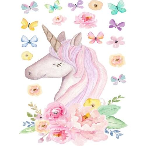 Unicorn 3D Wall Sticker Home Decorationn Rainbow Unicorn Wall Paper Sticers For Kids Room Home Decor Cartoon Art Vinyl Decal