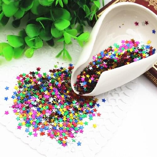 50g/lot 3mm 4mm 5mm Star Sequins Nail Art Flat Loose Sequins Glitter Paillettes Wedding Craft Kids DIY Accessories Mix Colors