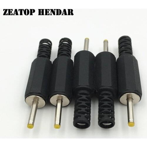 500Pcs 2.5 x 0.7 x 9 / 2.5 x 1.0 x 9 MM DC Male Power Plug Outlet Electrical Socket Jack Yellow Head Plastic Handle Connector