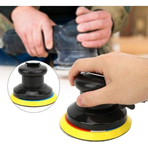 5in Pneumatic Sander 1/4in Inlet Air Powered Auto Waxing Machine Dry Grinder with 180Grit Sandpapers Polishing Machine