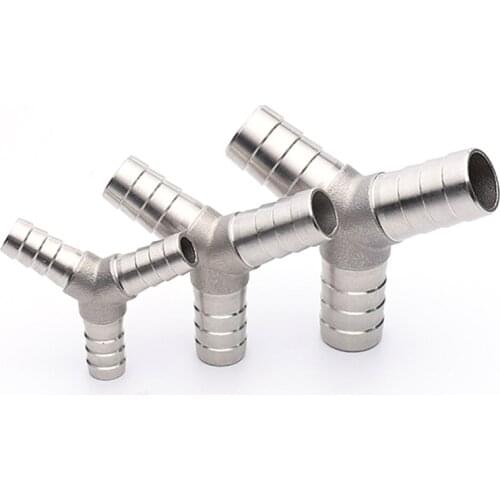 6/8/10/12/13/15/20/25mm Stainless Steel Y Piece 3-Way Barbed Hose Joiner Connector Fitting Adapter Fuel Air Gas Oil Pipe
