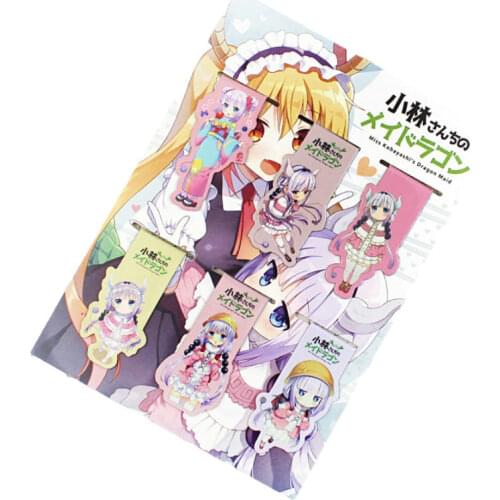 6pcs Anime Miss Kobayashis Dragon Maid Magnetic Bookmark Magnet Bookmark Child Student Kawaii Gift Bookmarks Office Stationery