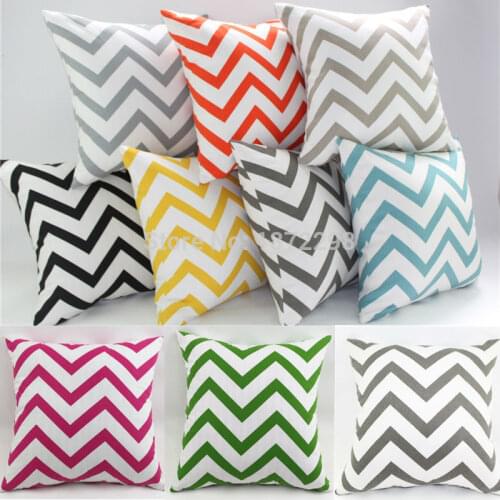 Free Shopping Custom 40/45/50/55/60cm 100% Cotton Canvas V Line Printing Cushion Cover HT-CCPC-C