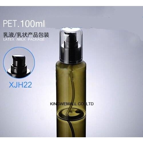 100ml green color PET screw pressure lotion pump bottles,3.5oz DIY cream pump lotion bottle for cosmetic packaging 300pcs/lot