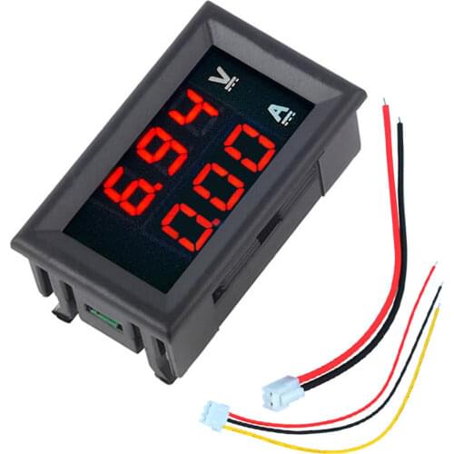 3pcs/lot Mini Digital Voltmeter Ammeter DC 100V 10A Panel Amp Volt Voltage Current Meter Tester 0.56" Red Red Dual LED Display
