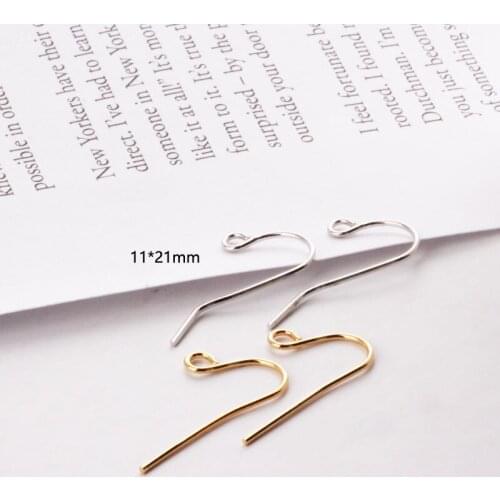 Color-preserving electroplating copper plated real gold simple ear hook earring ear hook material DIY jewelry accessories