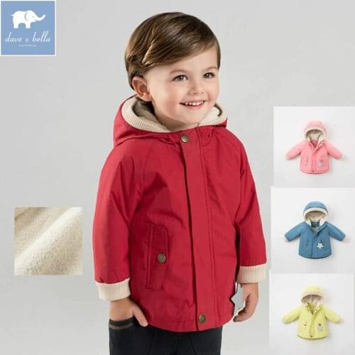 DB8886 dave bella autumn infant toddler baby boys fashion hooded coat children hight quality clothes kids long sleeve clothing