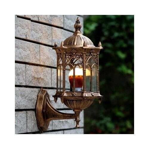 European Wall lamp LED Outdoor Wall Sconce Lighting Waterproof Garden Wall Lights Fixtures Aluminum Glass Vintage PorchLights