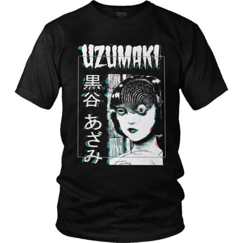 Tomie, Junji Ito Uzumaki T Shirt Mens Cotton Print T-shirt Funny Tshirt Short Sleeve Horror Manga Anime Azami Kurotani Tees