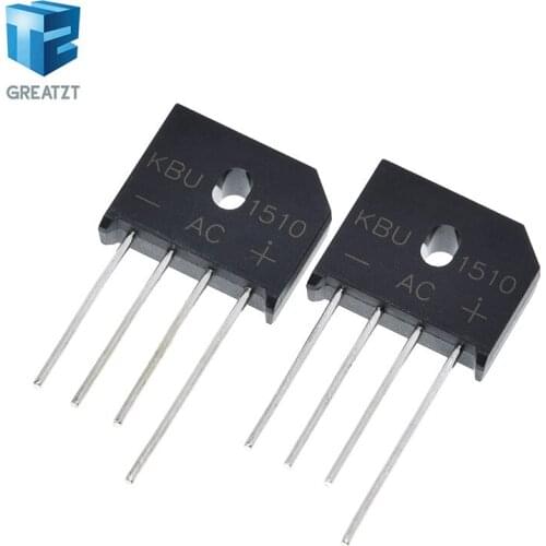 GREATZT 5PCS/lot diode bridge retifica KBU1510 DIP KBU-1510 15A 1000V ponte retificador electronica componentes KBU 1510