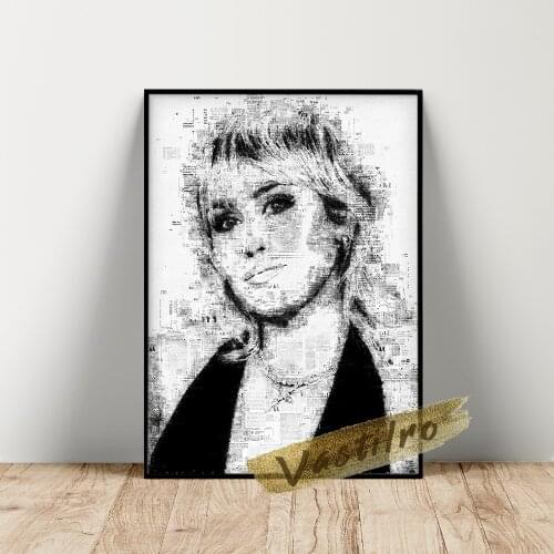 Miley Cyrus Hot Music Singer Art Prints Retro Poster Bar Pub Club Decor Sexy Star Canvas Painting Wall Stickers Fans Collection