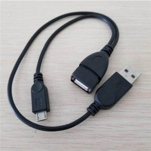 10pcs/lot USB Type A Female to USB Type A Male & Micro USB Male Splitter OTG Data Extension Cable 30+20cm