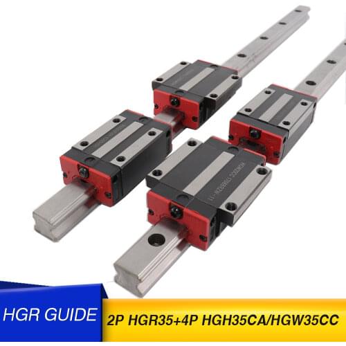 2pcs linear rail HGH35 and 4pcs HGH35CA or HGW35CC linear guide rails 800 900 1000 1700 MM cnc parts