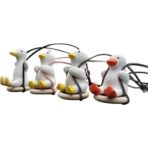 1pcs Cute Swinging Duck Car Hanging Ornament Swing Duck Pendant For Car Rearview Mirror Decorations Auto Interior Accessories