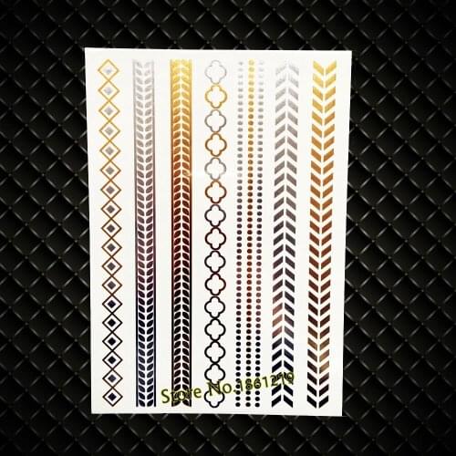 Lovely Gold Flash Tattoo Waterproof Metallic Body Art Painting Bracelet GYH-080 Fake Transfer Tattoo Jewelry Stickers Lower Arm