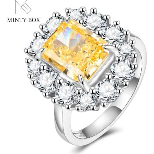 Minty Box Rings With Cubic Zirkonia For Women