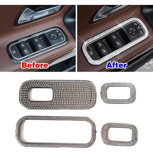 For Mercedes Benz CLA Class CLA180 CLA200 CLA220 2020 2021 Window Lift Switch Adjust Panel Crystal Sticker Diamond Trim