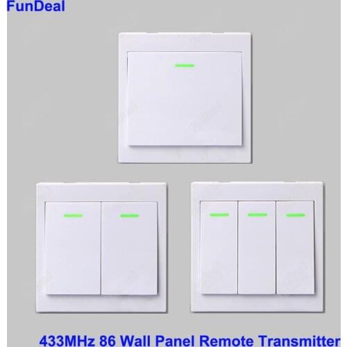 433Mhz 86 Wall Panel Remote Transmitter 2 3 Button Sticky RF TX Smart Home Hall Living Room Bedroom 433 Wireless Remote Controls