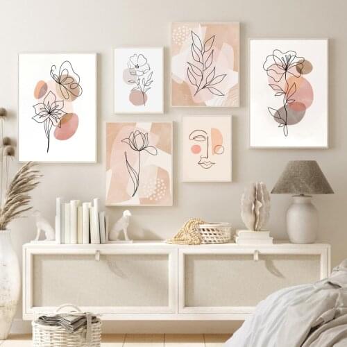 Botanical Leaf Abstract Girl Face Body Boho Nursery Wall Art Canvas Painting Posters And Prints Wall Pictures For Living Room