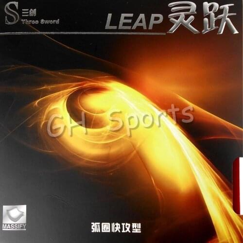 Three Sword LEAP (Loop Fast Break) Pips-In Table Tennis (PingPong) Rubber With Sponge