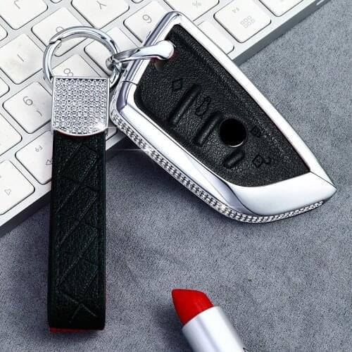 Luxury Diamond Car Remote Key Case key Cover For BMW X1 X5 X6 F15 F16 F48 BMW 1 / 2 Series Plating Remote Controller blade Key