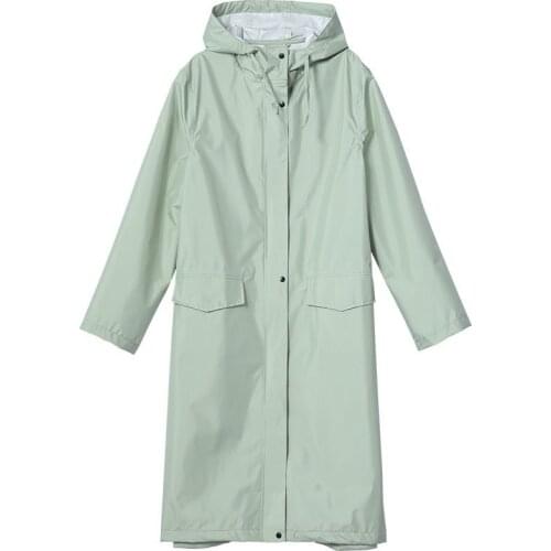 Stylish Couples Long Raincoat Waterproof Rain Jacket Hood Electric Motorcycle Raincoats with Bag