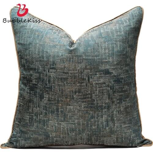 Bubble Kiss Dark Blue Pillowcases Home Decoration for Living Room Sofa Cushion Cover 45x45 Luxury Striped Throw Pillow Cover