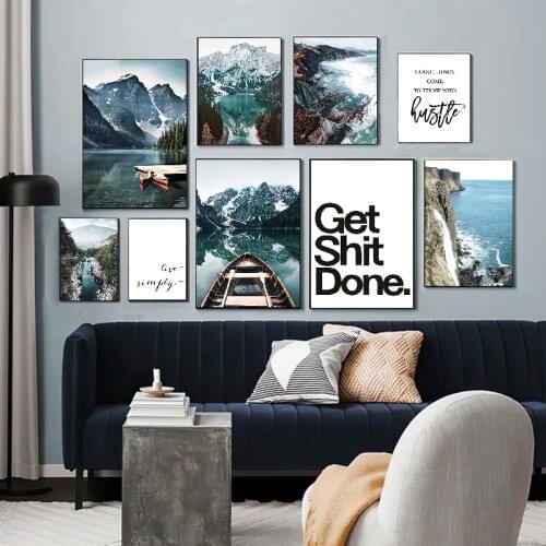Mountain And River Decoration Landscape Painting Seascape Natural sceneryliving room sofa background wall Canvas Art Poster