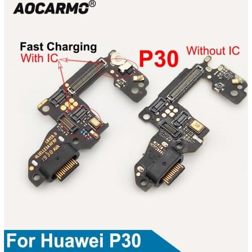 Aocarmo For Huawei P30 USB Charging Port Connector Charger Plug Dock With Mic Microphone