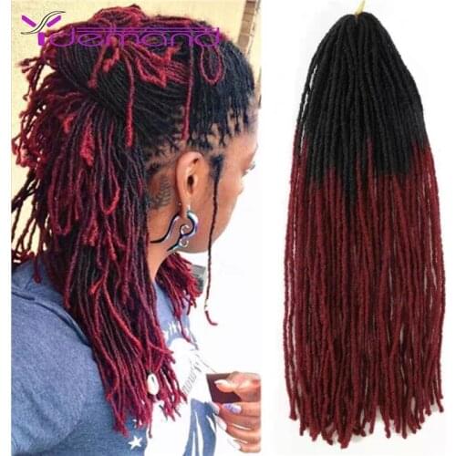 Y Demand 18inches Hair Felt Ombre-Curly Crochet Hairs Synthetic Crochet Soft-Dreads-Dreadlocks Faux-Locs For Men And Women